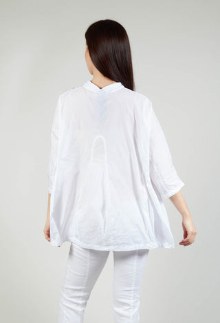 Shirt with Cropped Sleeves in White