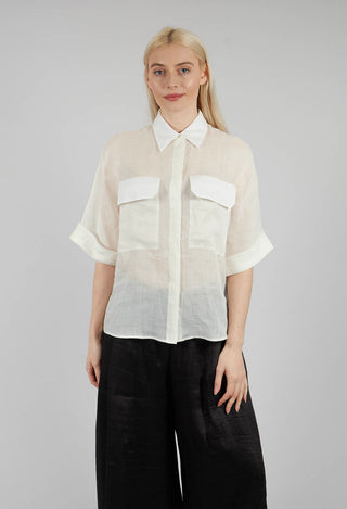 Shirt with Large Pockets in Avorio