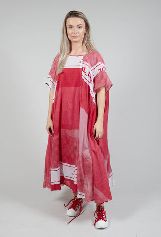 Short Sleeve Cotton Dress in Chili Print