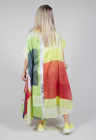 Short Sleeve Cotton Dress in Multicolour