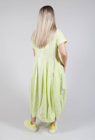 Short Sleeve Dress with Tulip Hem in Placed Sun Print