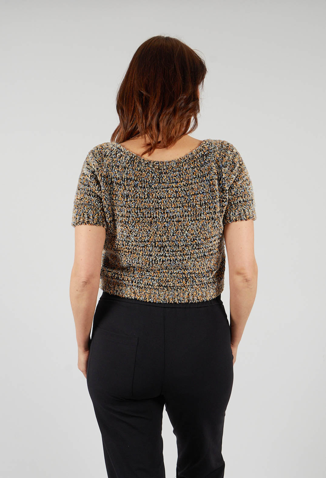 Short Sleeve Jumper in Medium Blue