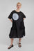 Short Sleeved Applique Dress in Black