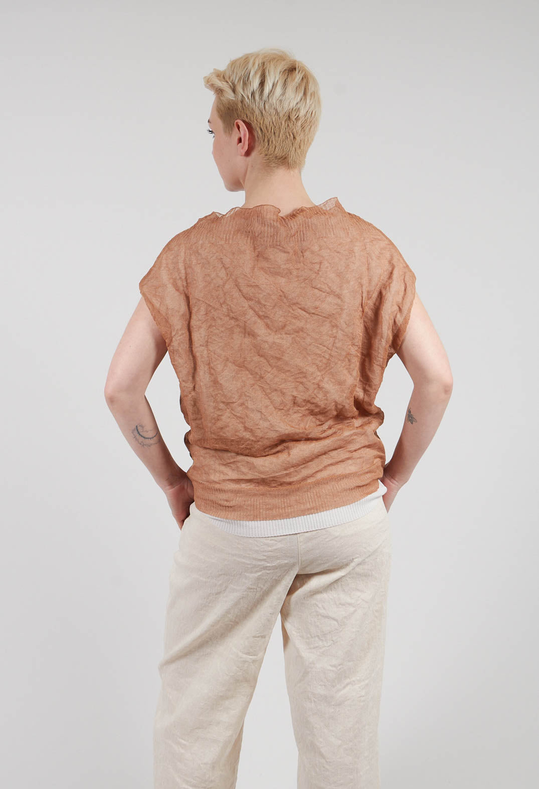 Side Knit Top in Khaki