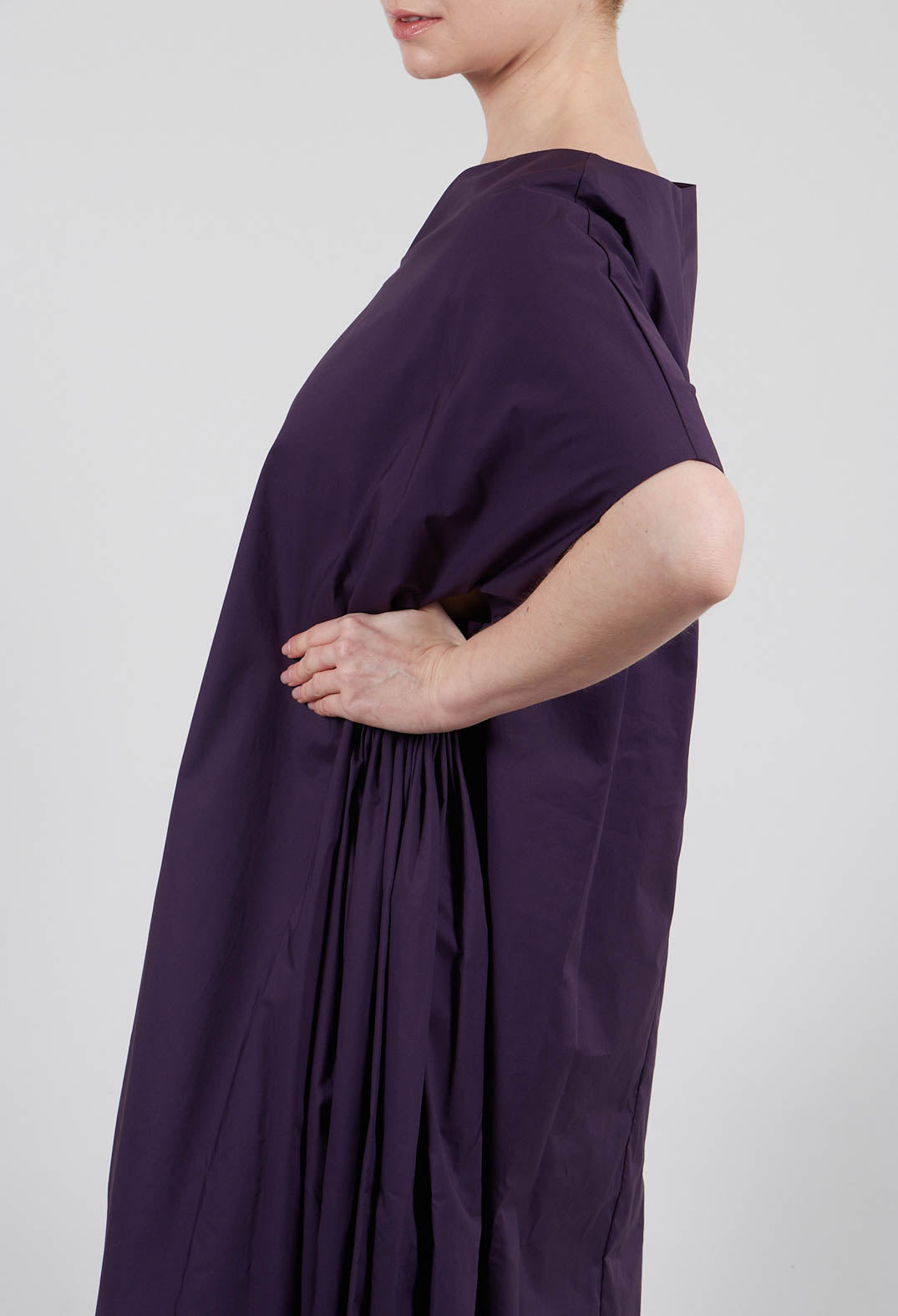 Side Pleat Dress in Mauve