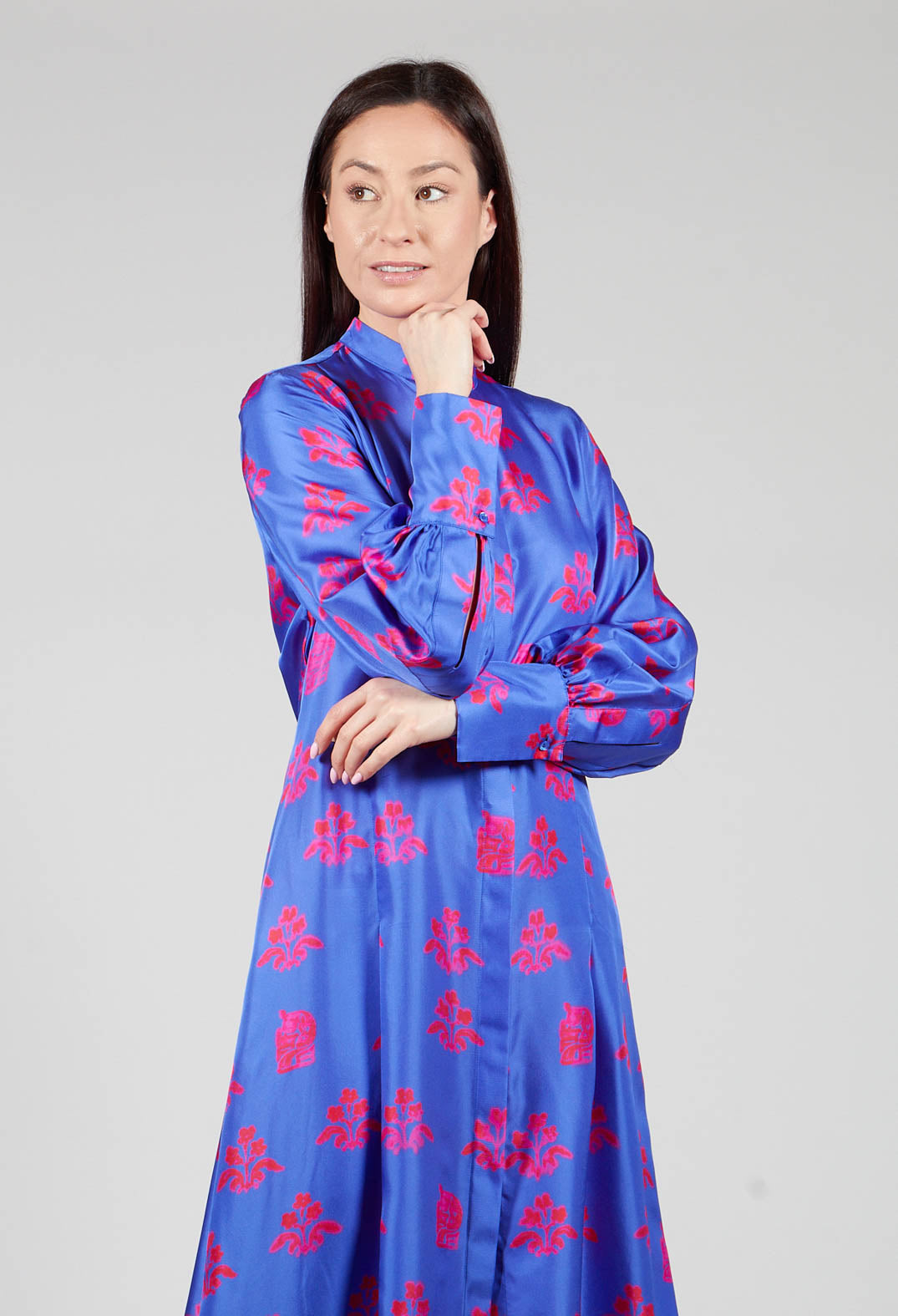 Silk Chemiser Dress in Jardin Print