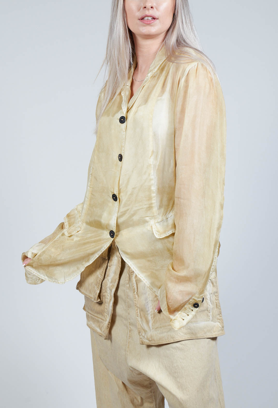Silk Crease Jacket in Wax Cloud
