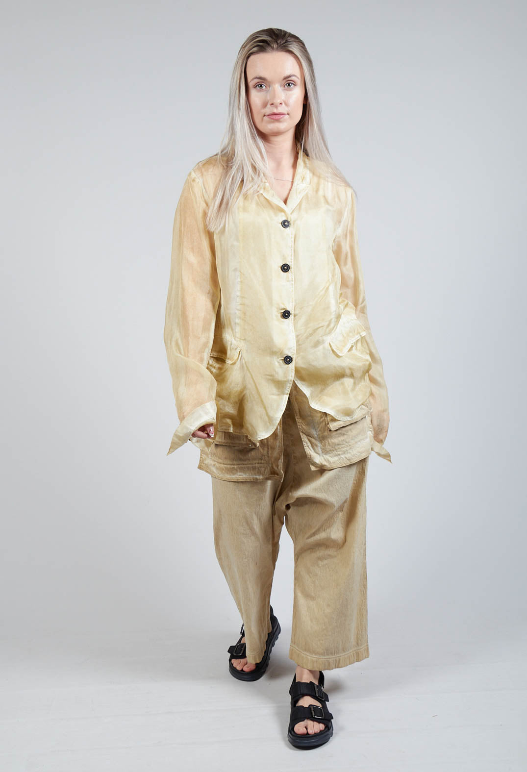 Silk Crease Jacket in Wax Cloud
