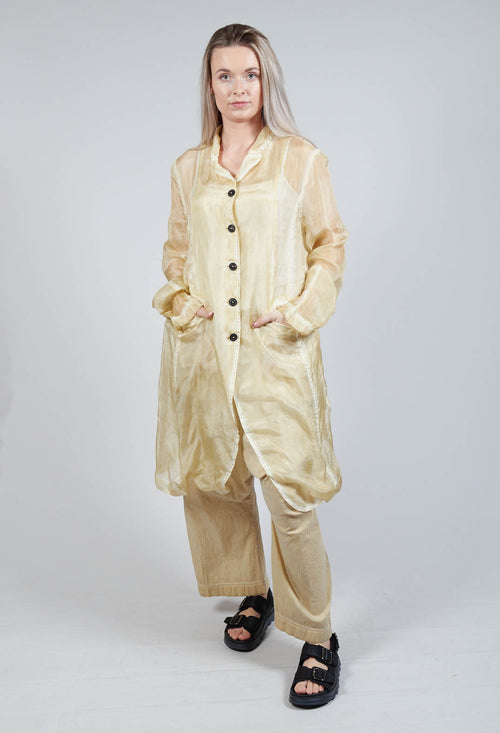 Silk Crease Overcoat in Wax Cloud