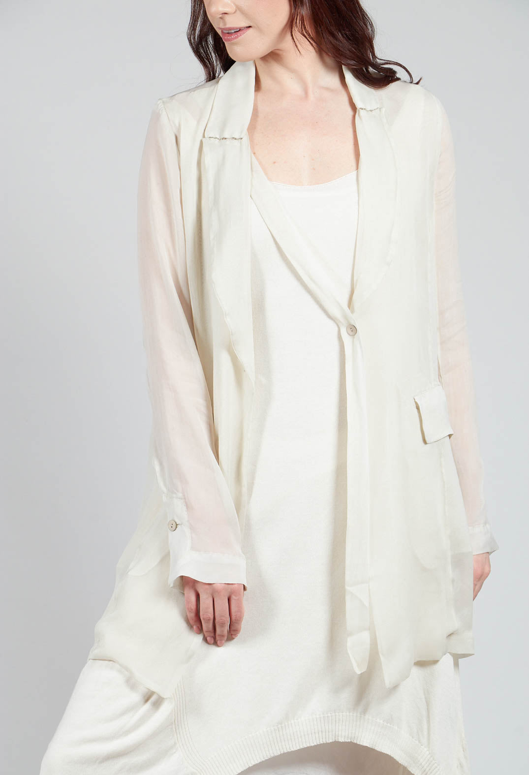 Silk Lightweight Blazer in Chalk