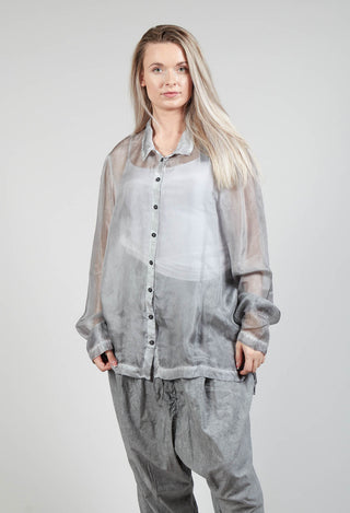 Silk Metallic Blouse in C.Coal 70% Cloud