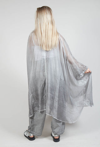Silk Metallic Dress in C.Coal 70% Cloud