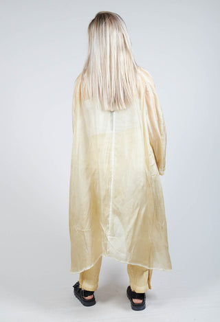 Silk Metallic Dress in Wax Cloud