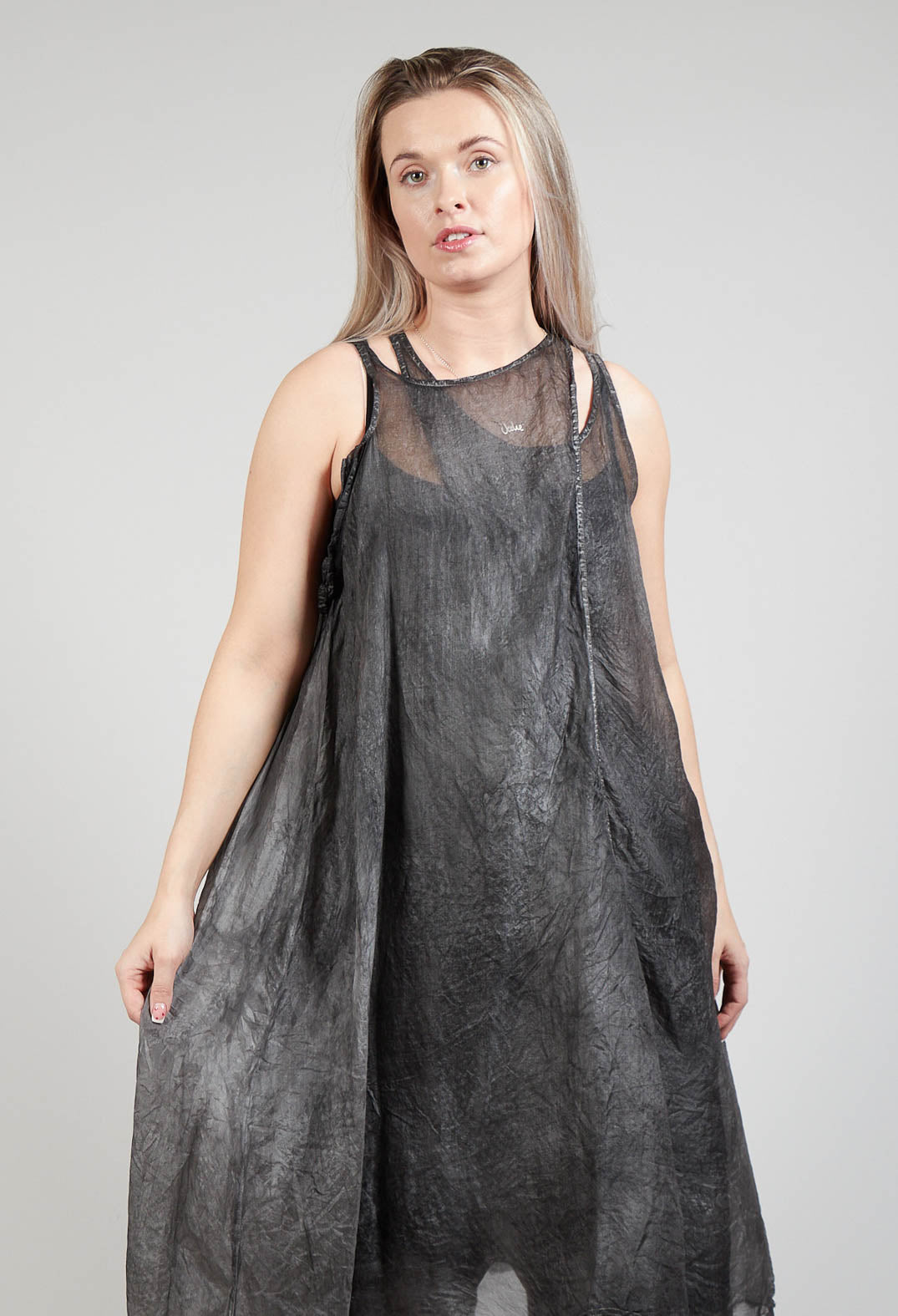 Silk Overdress in Coal Cloud