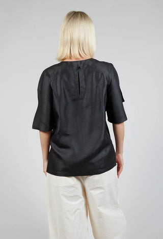 Silk Slit Blouse in Mud Dyeing