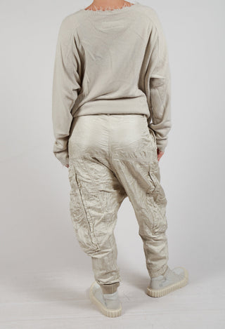 Textured Baggy Trousers in Eraser Mel