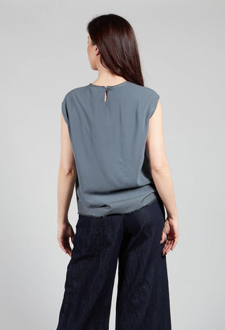 Silk Vest Top in Asfalto