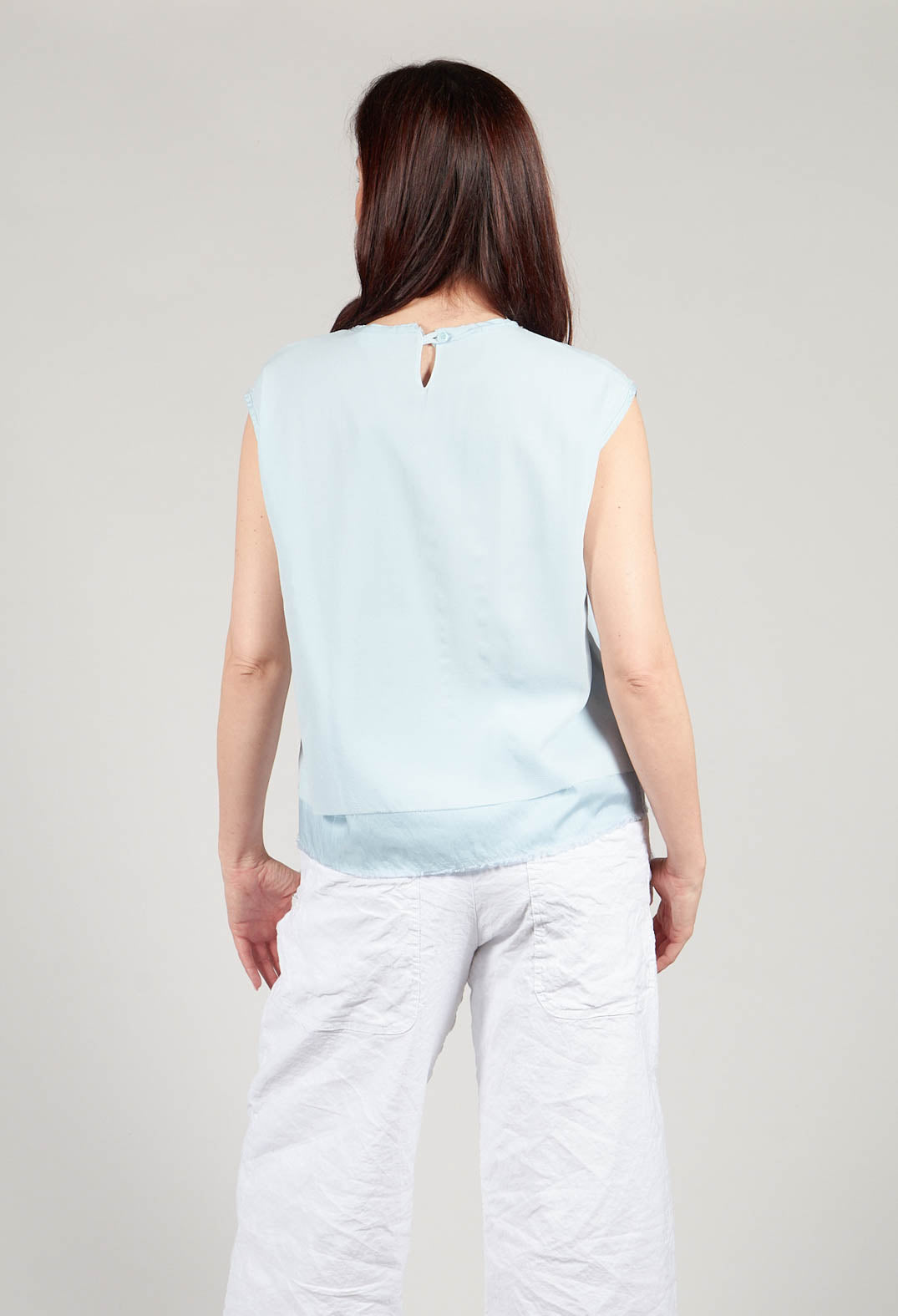 Silk Vest Top in Cielo