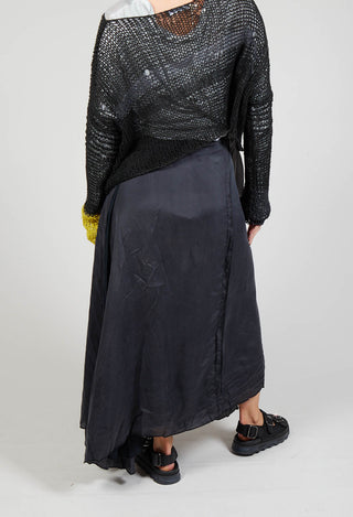 Silk Wrap Skirt in Black