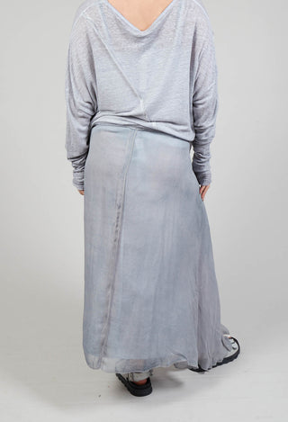 Silk Wrap Skirt in Silver Grey