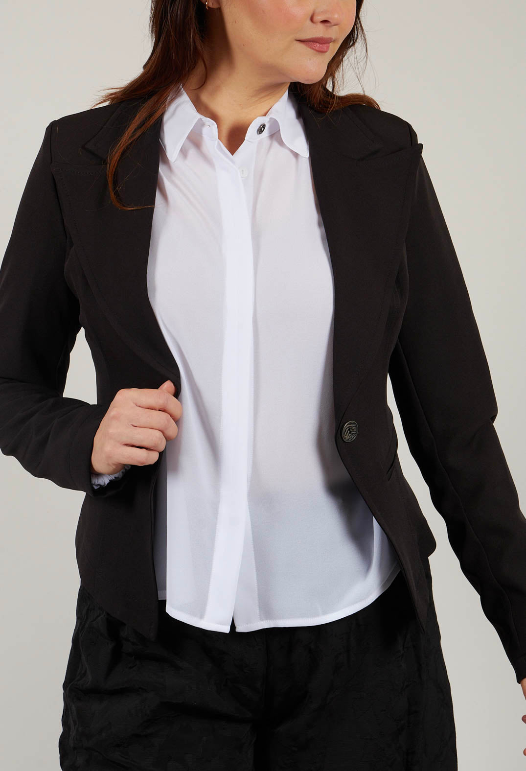 Skinny Jacket in Tecno Stretch Nero