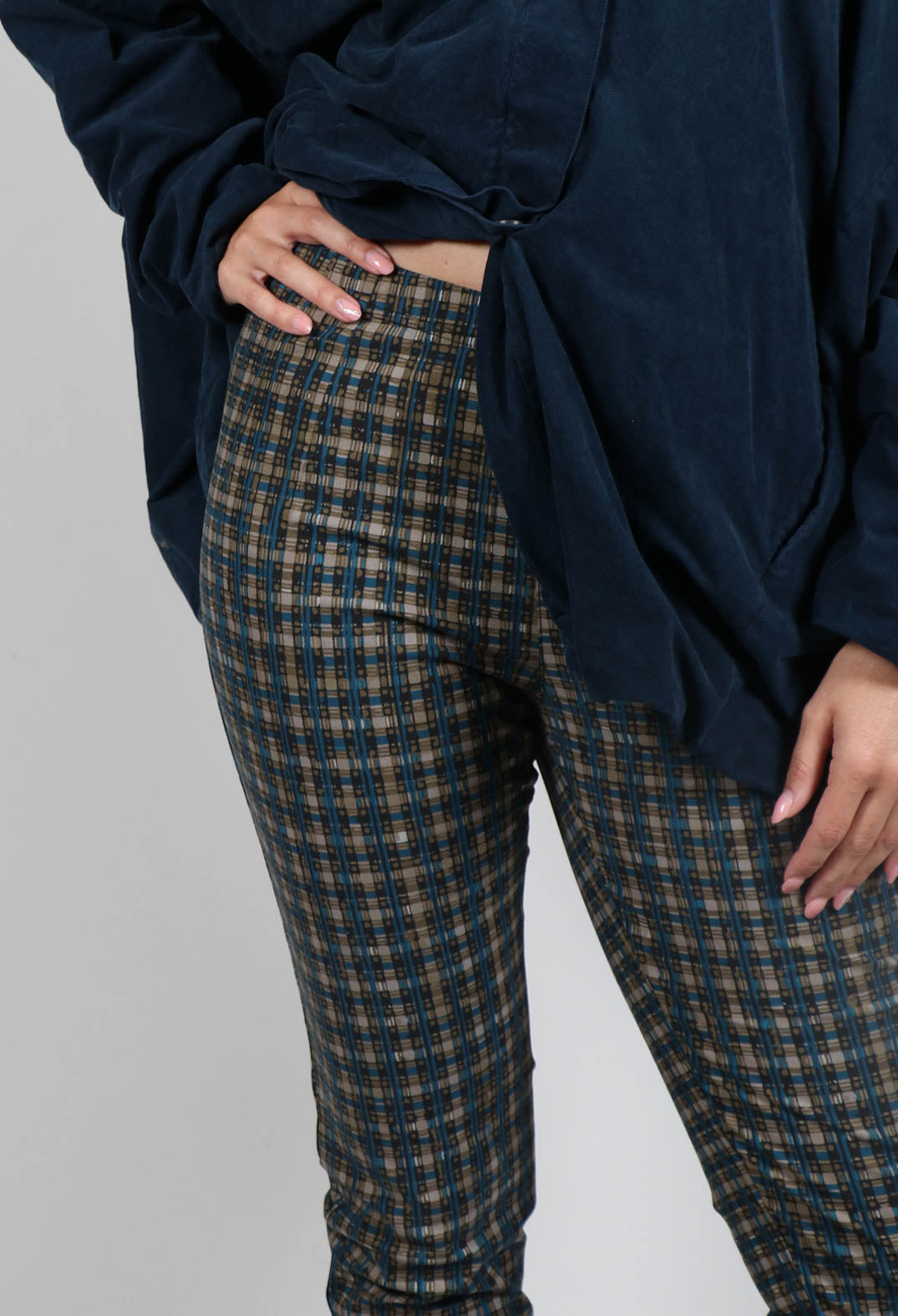 Skinny Leg Trousers in Ink Check