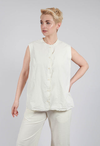 Sleeveless A-Line Top in Chalk