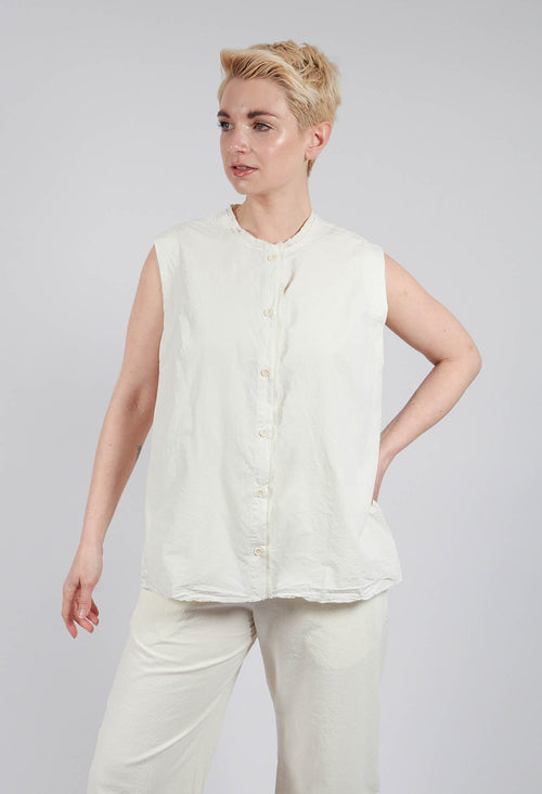 Sleeveless A-Line Top in Chalk