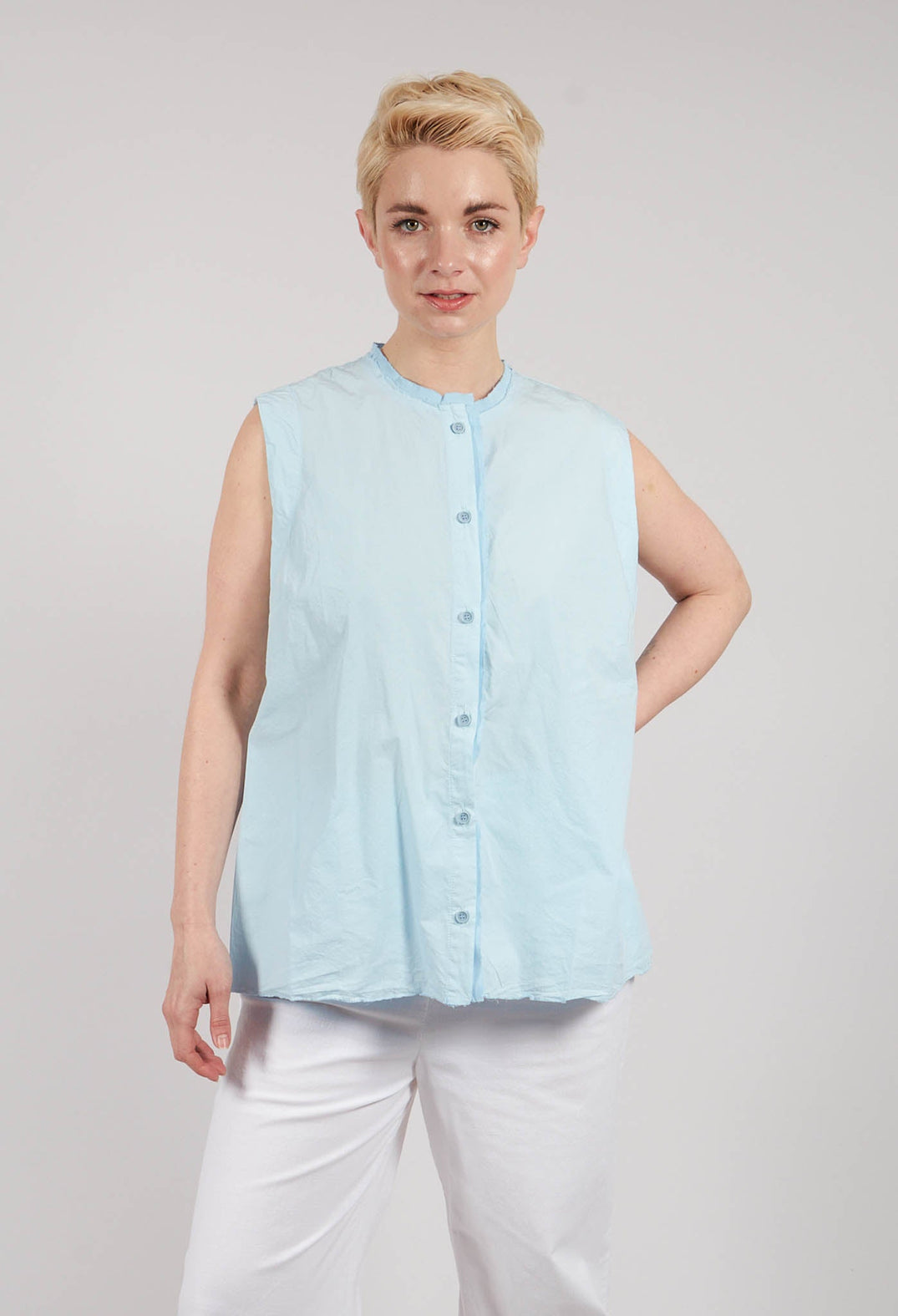 Sleeveless A-Line Top in Cielo