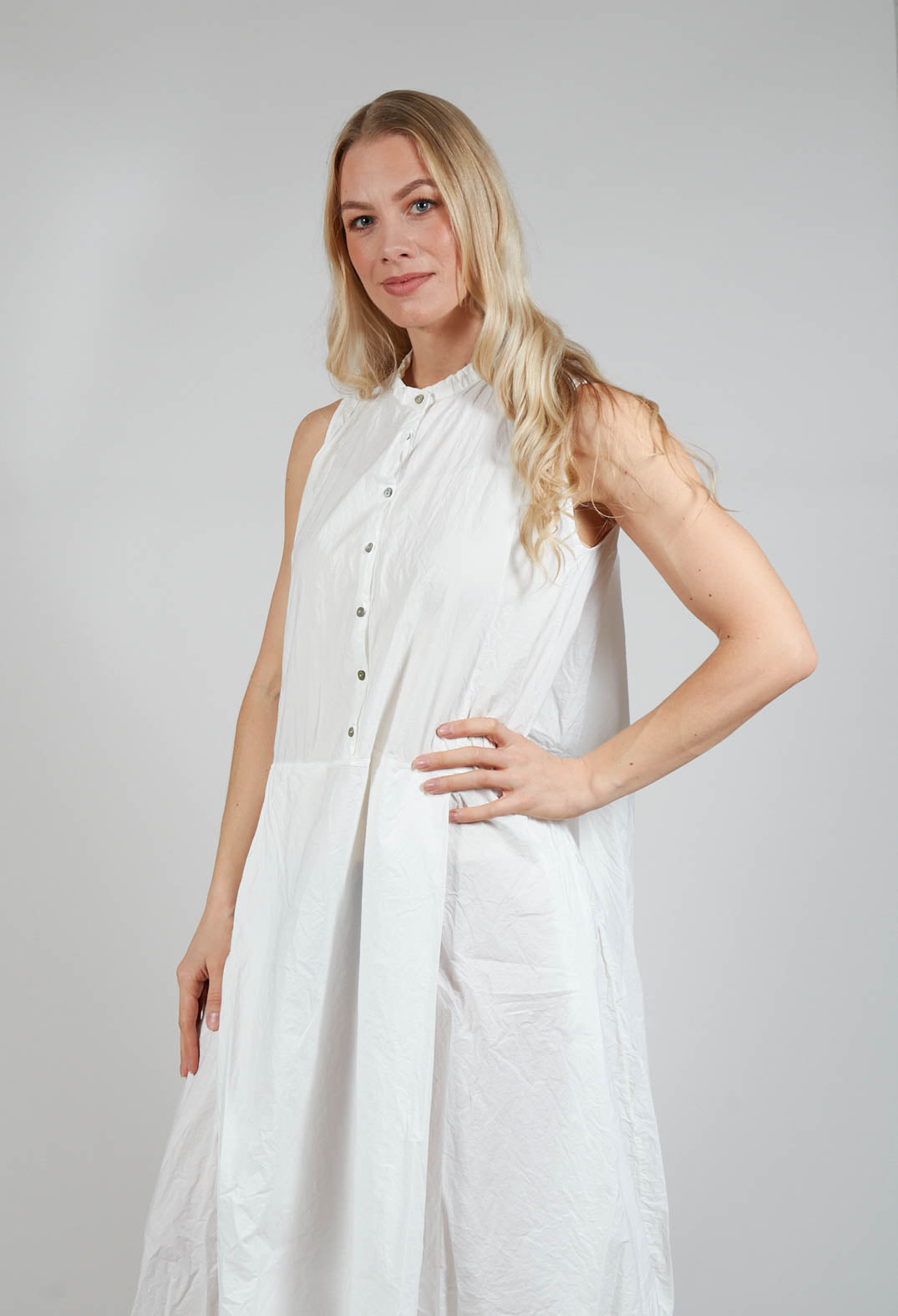 Sleeveless Dress TC in Milk