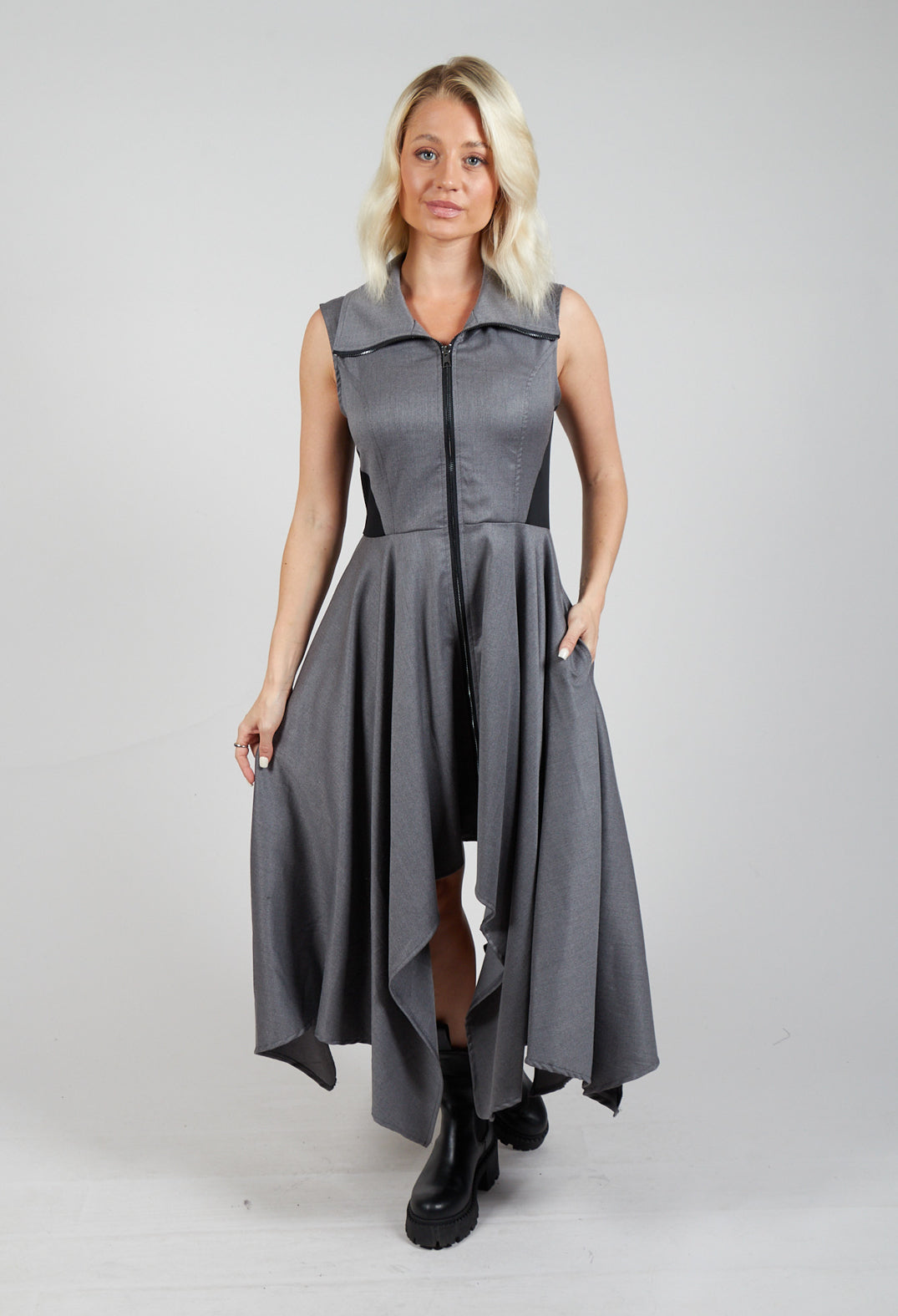 Sleeveless Dress in Grey