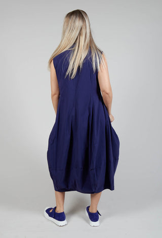 Sleeveless Dress with Feature Neckline in Azur