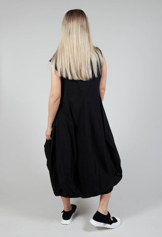 Sleeveless Dress with Feature Neckline in Black