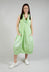 Sleeveless Dress with Feature Neckline in Lime Print