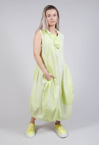 Sleeveless Dress with Feature Neckline in Sun Print