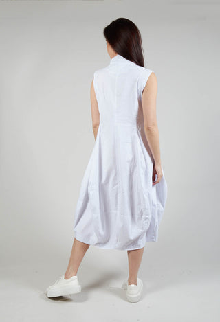 Sleeveless Dress with Feature Neckline in White