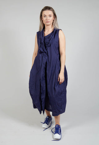 Sleeveless Dress with Neckline Detail in Azur