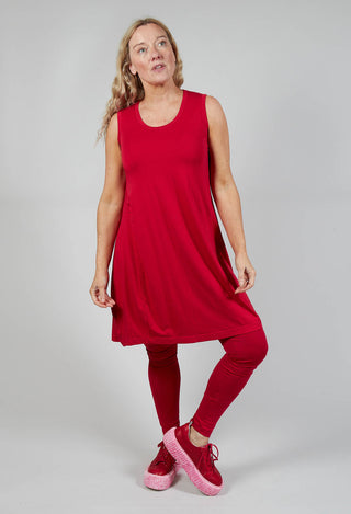 Sleeveless Jersey Dress in Chili