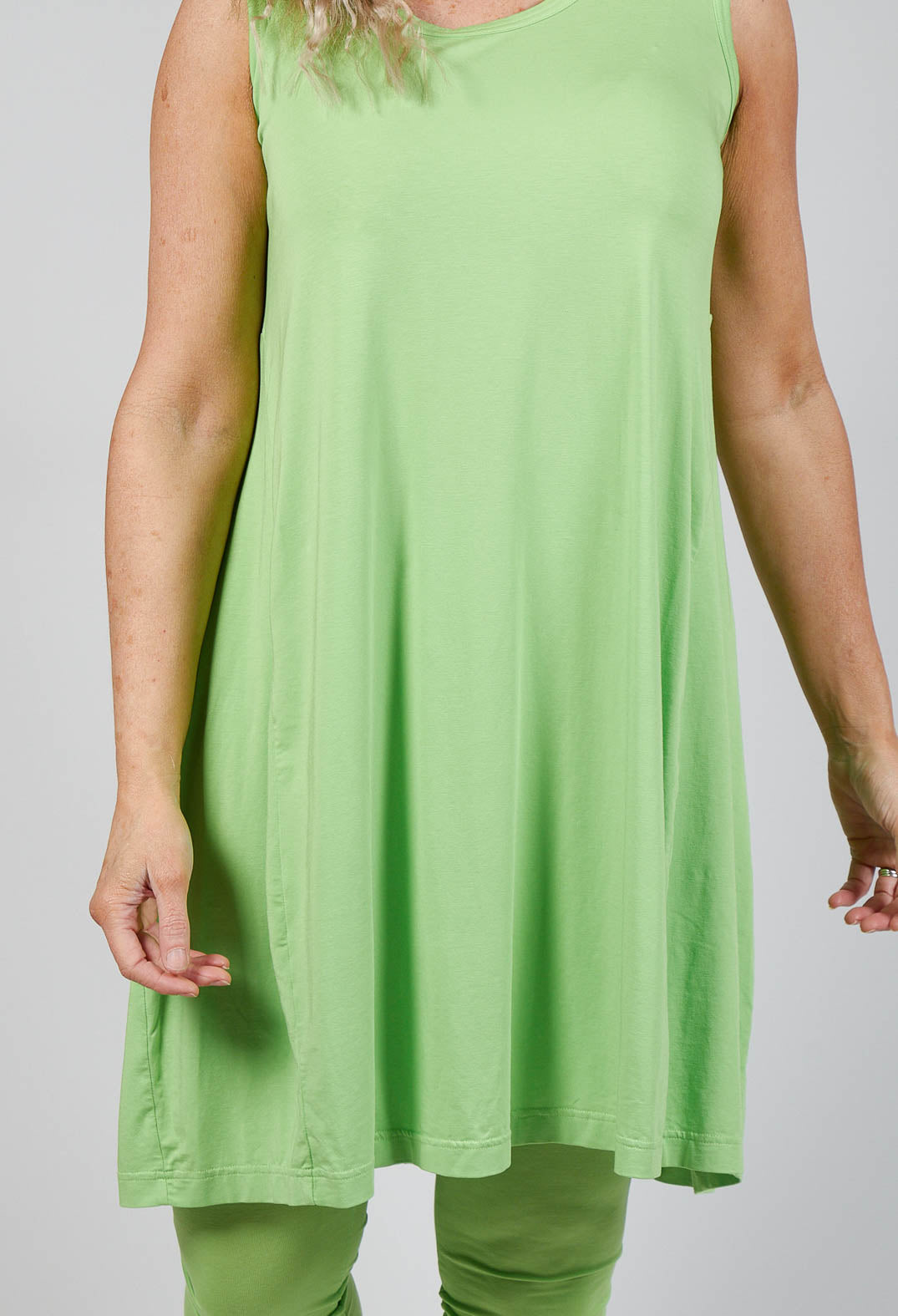 Sleeveless Jersey Dress in Lime
