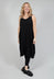 Sleeveless Jersey Dress with Asymmetric Hem in Black