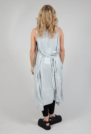 Sleeveless Jersey Dress with Asymmetric Hem in Grey