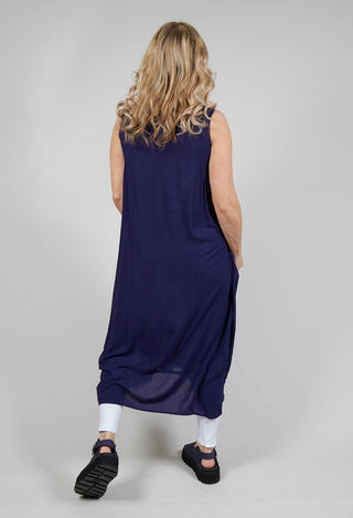 Sleeveless Jersey Dress with Tulip Hem in Azur