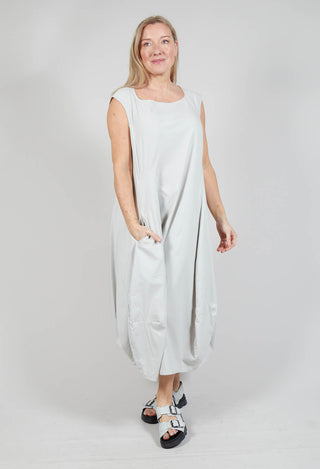 Sleeveless Jersey Dress with Tulip Hem in Grey