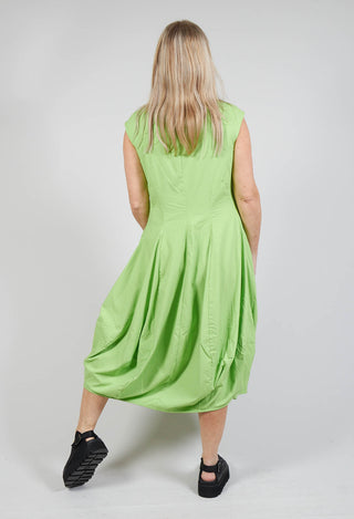 Sleeveless Jersey Dress with Tulip Hem in Lime