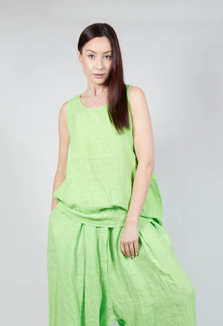 Sleeveless Linen Top in Lime