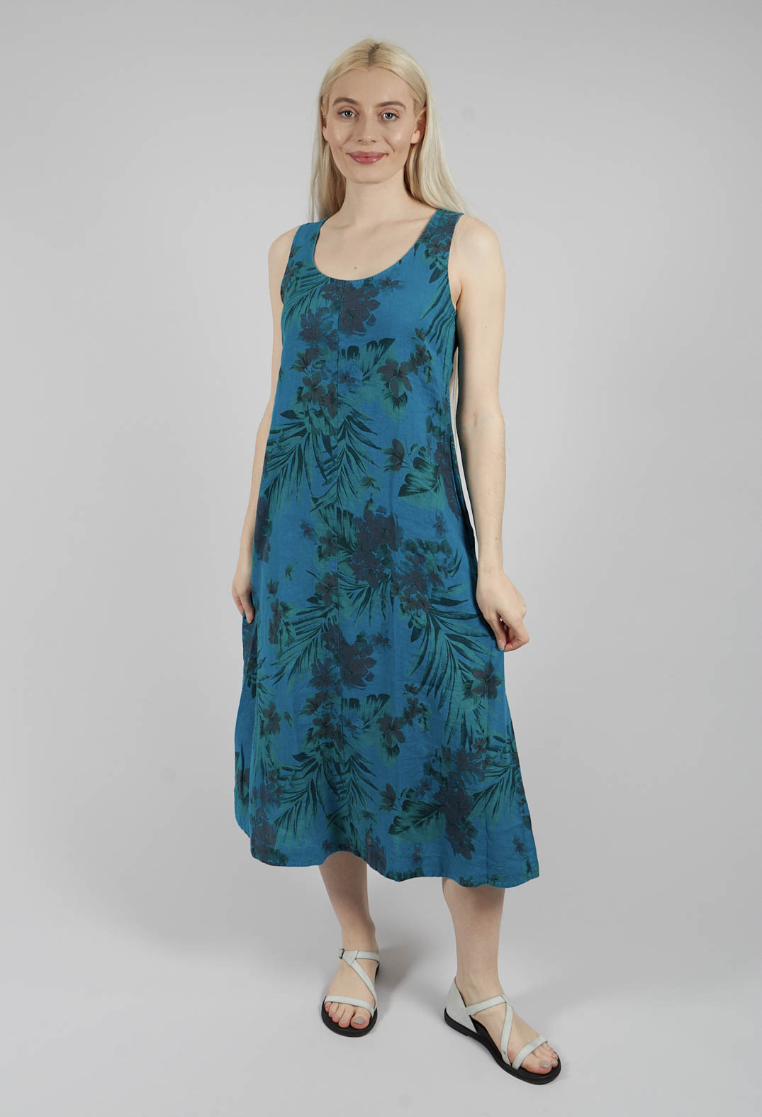 Sleeveless Maxi Dress in Peacock