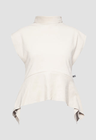 Sleeveless Pemplum Top in Beige