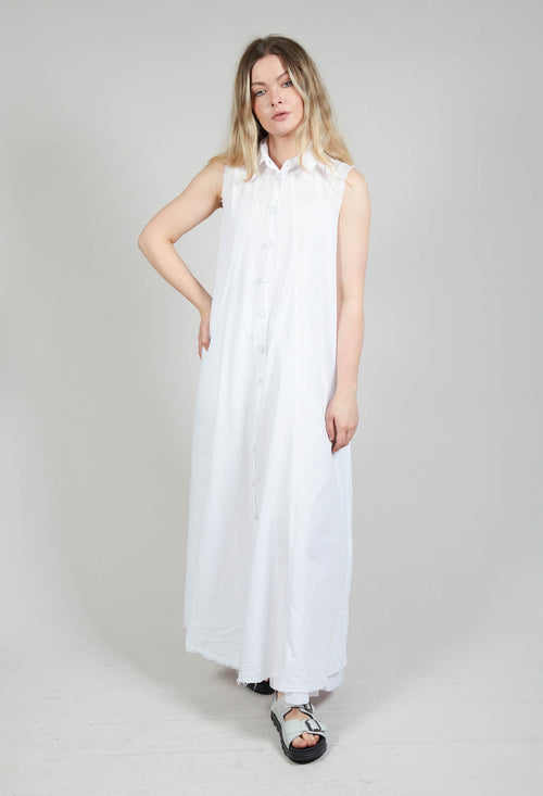 Sleeveless Shirt Dress in Bianco
