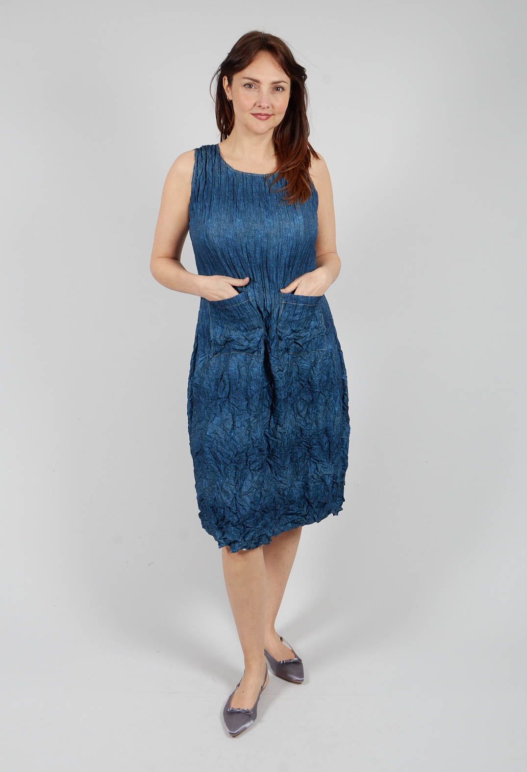 Sleeveless Smash Dress in Denim