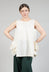 Sleeveless Top with Side Frill Feature in Cream